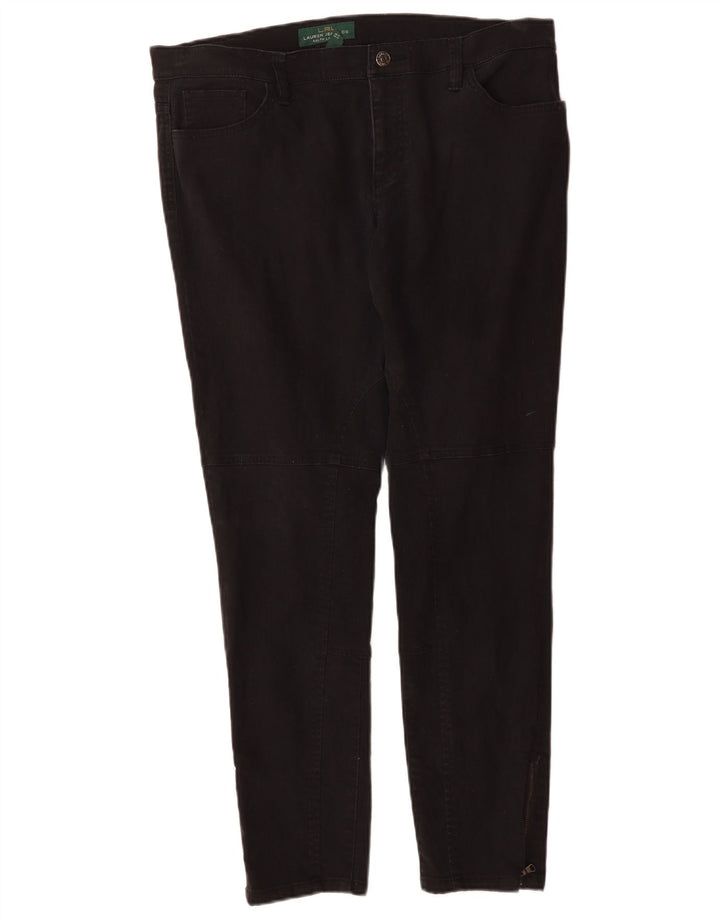 Женские узкие джинсы RALPH LAUREN США 14 XL W36 L29, черные, хлопковые