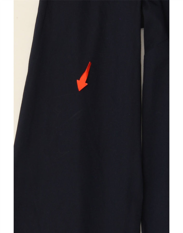 BENETTON Женская блузка с завязками спереди и длинными рукавами, топ UK 10, маленький темно-синий