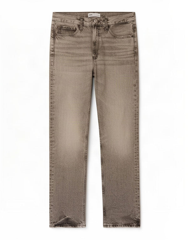 Женские прямые джинсы Zara EU 38, маленькие W28 L31, серый хлопок