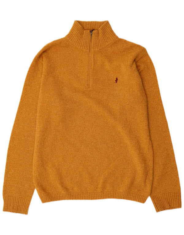 MARLBORO CLASSICS Мужской джемпер с воротником на молнии, свитер XL, коричневый, шерсть