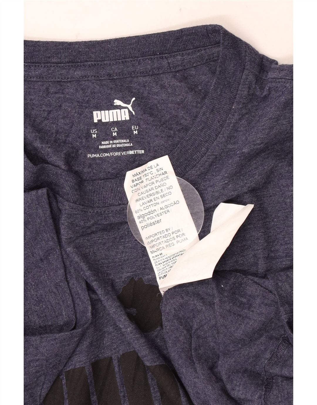 Мужская футболка с рисунком Puma, средний темно-синий хлопок с крапинками