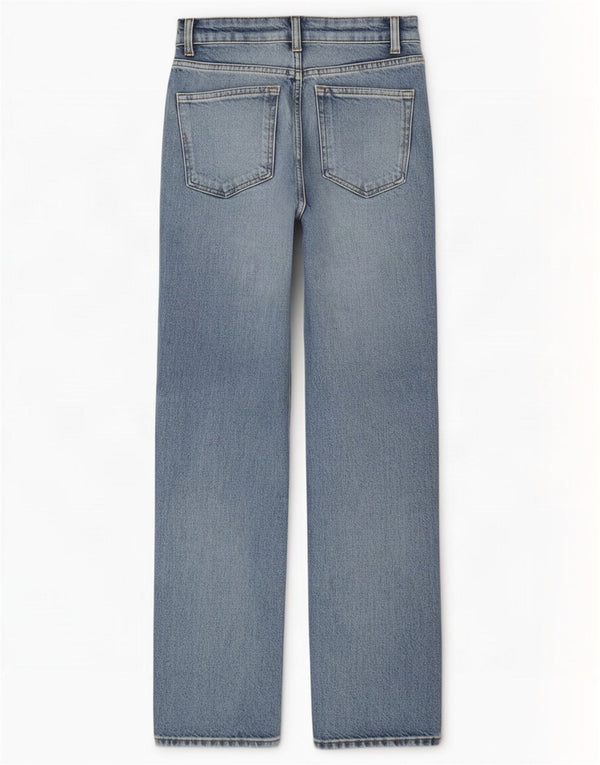 Женские прямые джинсы Zara с высокой талией EU 34 2XS W24 L30, синий хлопок