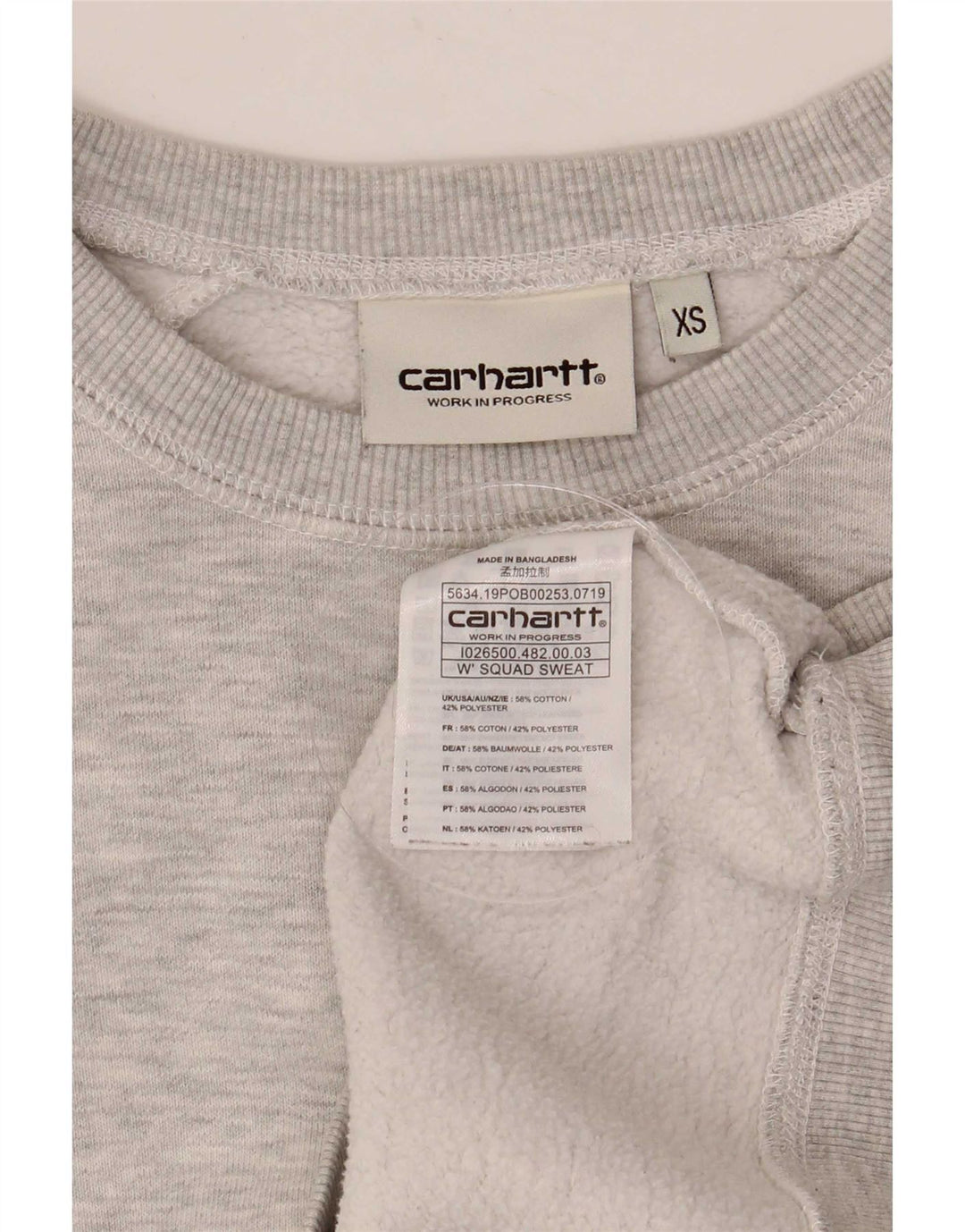 Женский джемпер оверсайз Carhartt UK 6 XS, серый хлопок