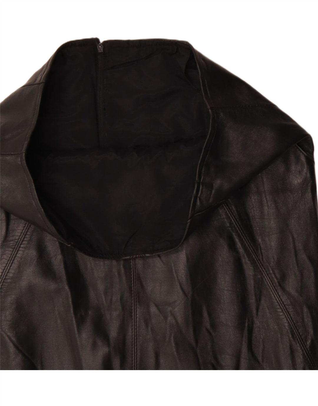 Юбка женская кожаная VINTAGE W32, большая, черная