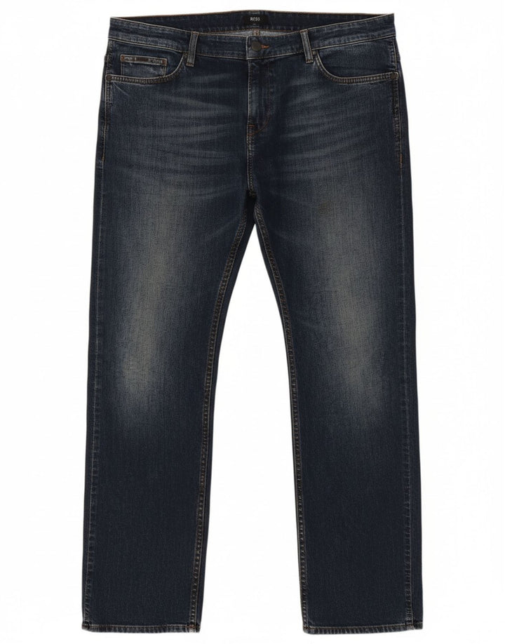 HUGO BOSS Womens Straight Jeans W40 L32 Blue Cotton