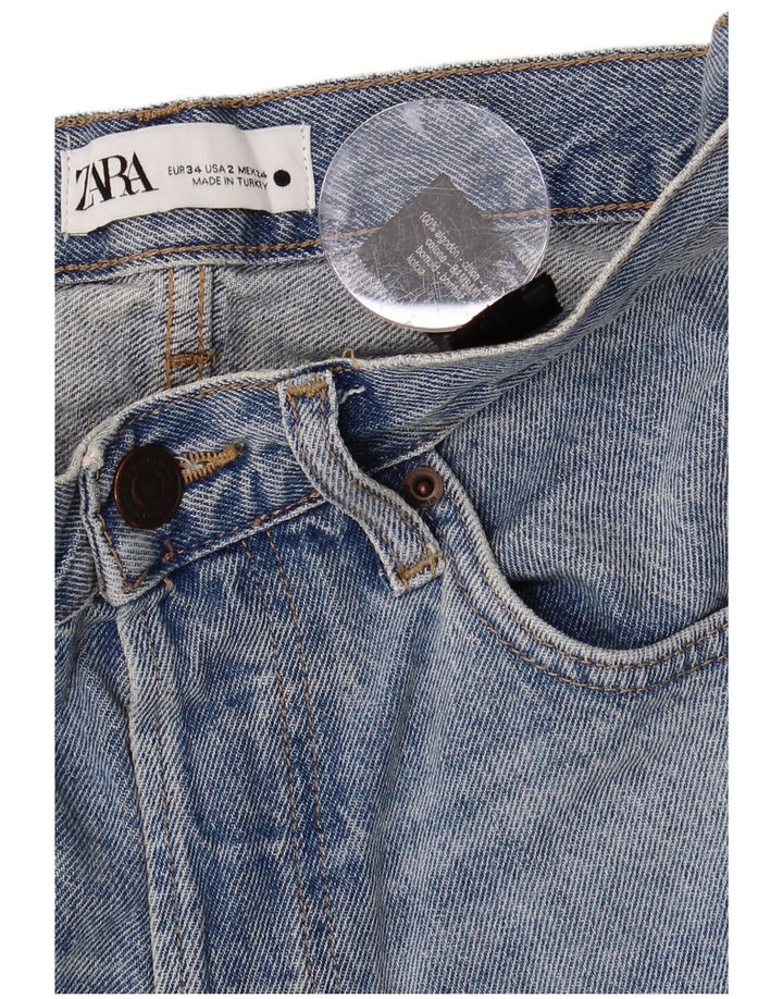 Женские прямые джинсы ZARA EU 34 2XS W24 L29, синий хлопок