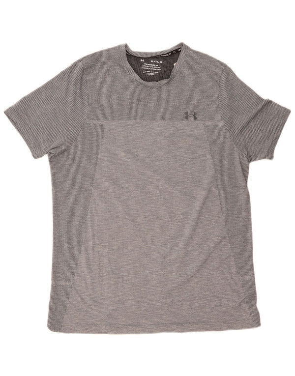 Мужская футболка Under Armour Top XL серая в тонкую полоску из полиэстера