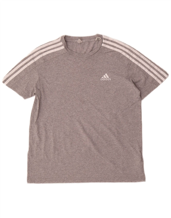 Мужская футболка Adidas, маленький серый хлопок с крапинками