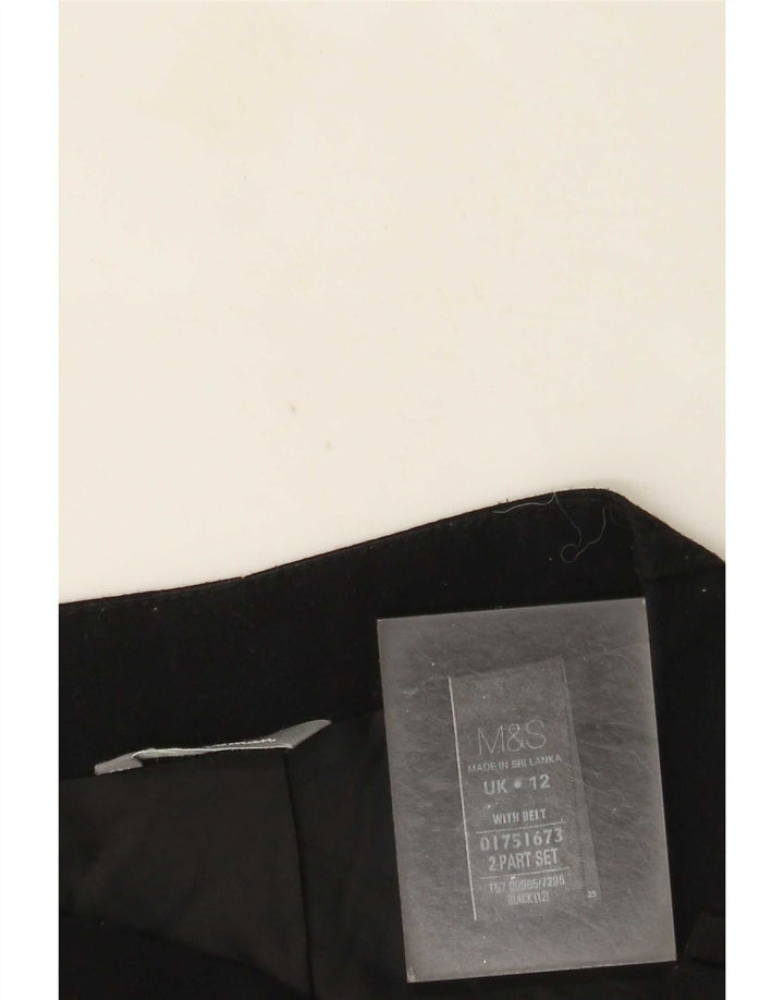 Женская мини-юбка Marks & Spencer UK 12, средний W30, черный полиэстер