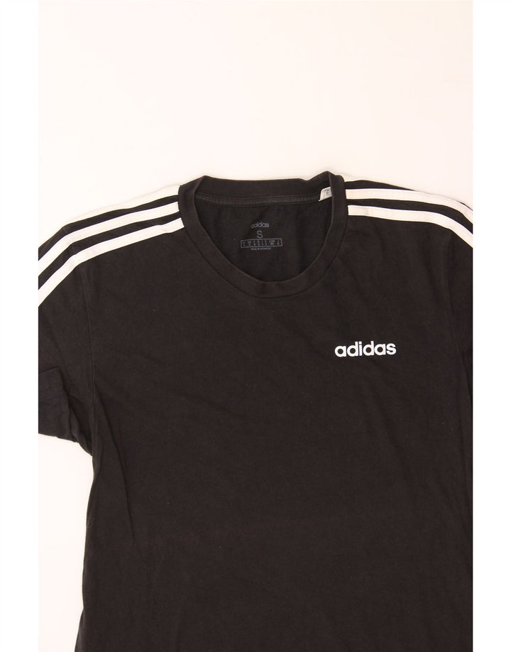 ADIDAS Mens T-Shirt Top Small Black Cotton Vintage Adidas and Second-Hand Adidas from Messina Hembry 