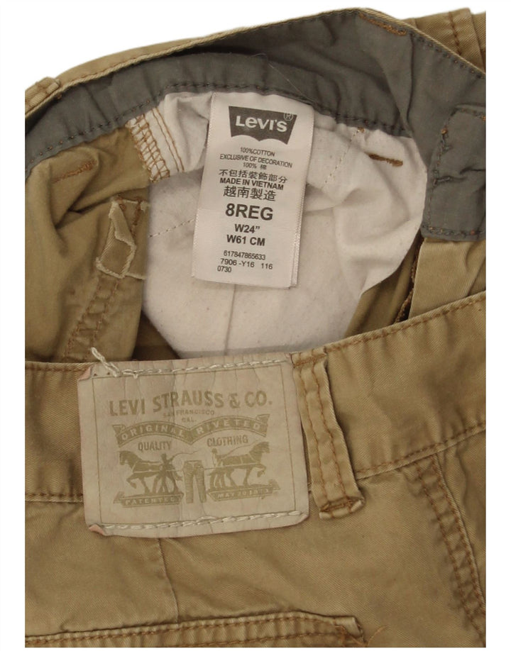 Шорты-карго Levi's для мальчиков 7–8 лет W24, бежевый хлопок