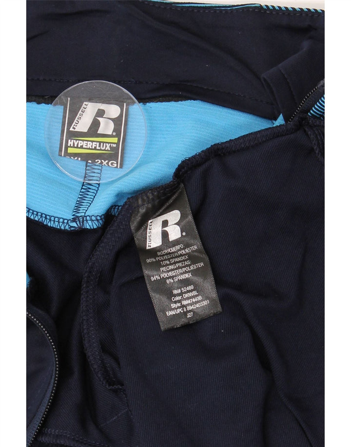 Мужской спортивный костюм RUSSELL ATHLETIC, верхняя куртка 2XL, темно-синий, с цветными блоками