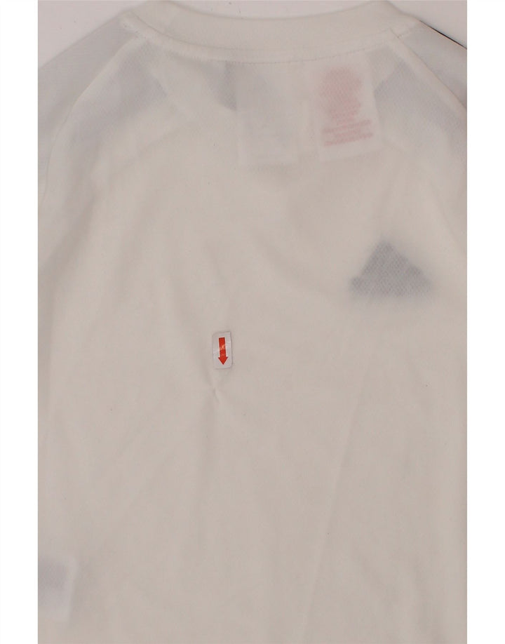 ADIDAS Boys Climalite T-Shirt Top 4-5 Years White Polyester