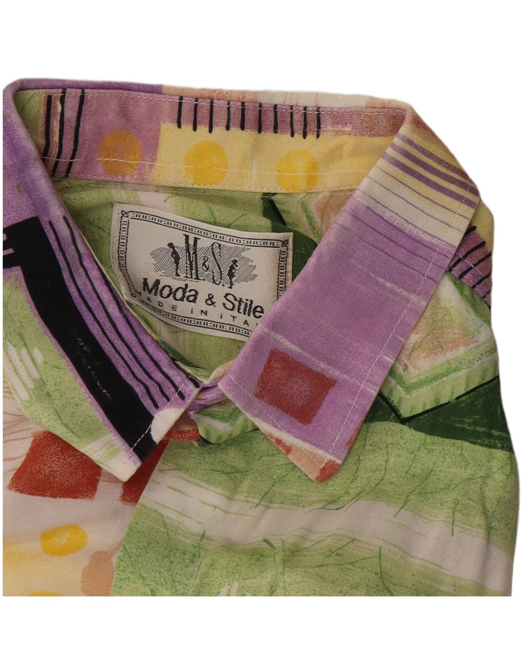 Мужская рубашка с коротким рукавом VINTAGE, средний разноцветный пэчворк