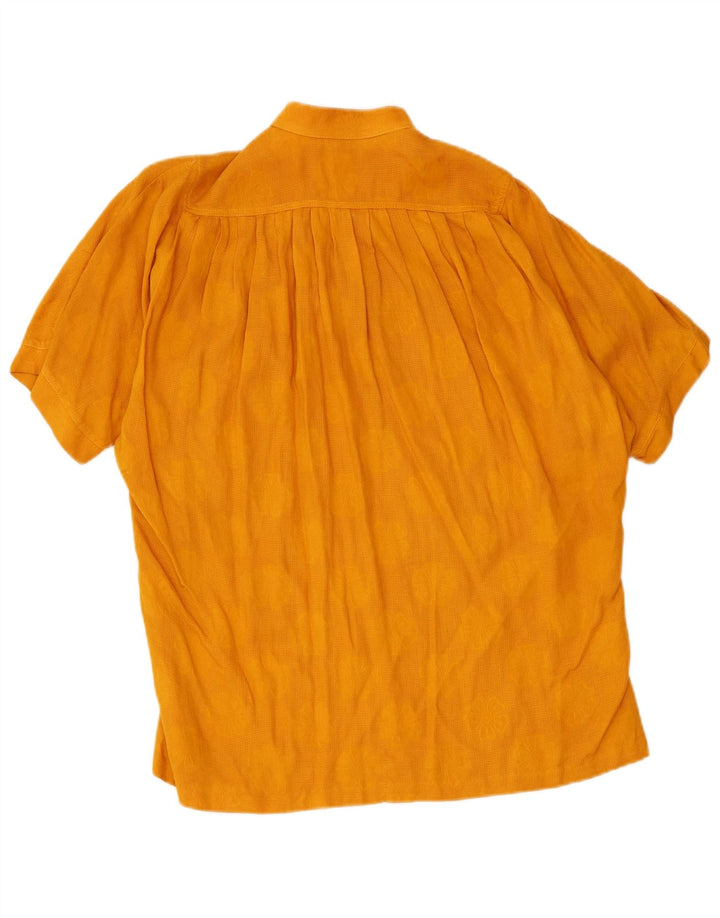 Винтажная женская блузка-пуловер-рубашка EU 40, средний желтый цвет с цветочным принтом