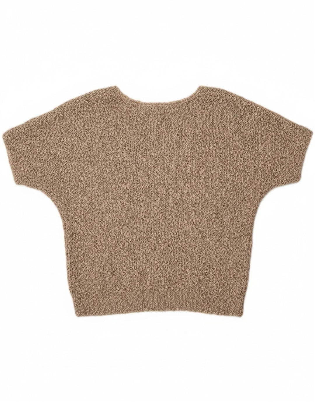 VINTAGE Womens Oversized Crop Crew Neck Jumper Sweater UK 12 Medium Grey Vintage Vintage and Second-Hand Vintage from Messina Hembry 