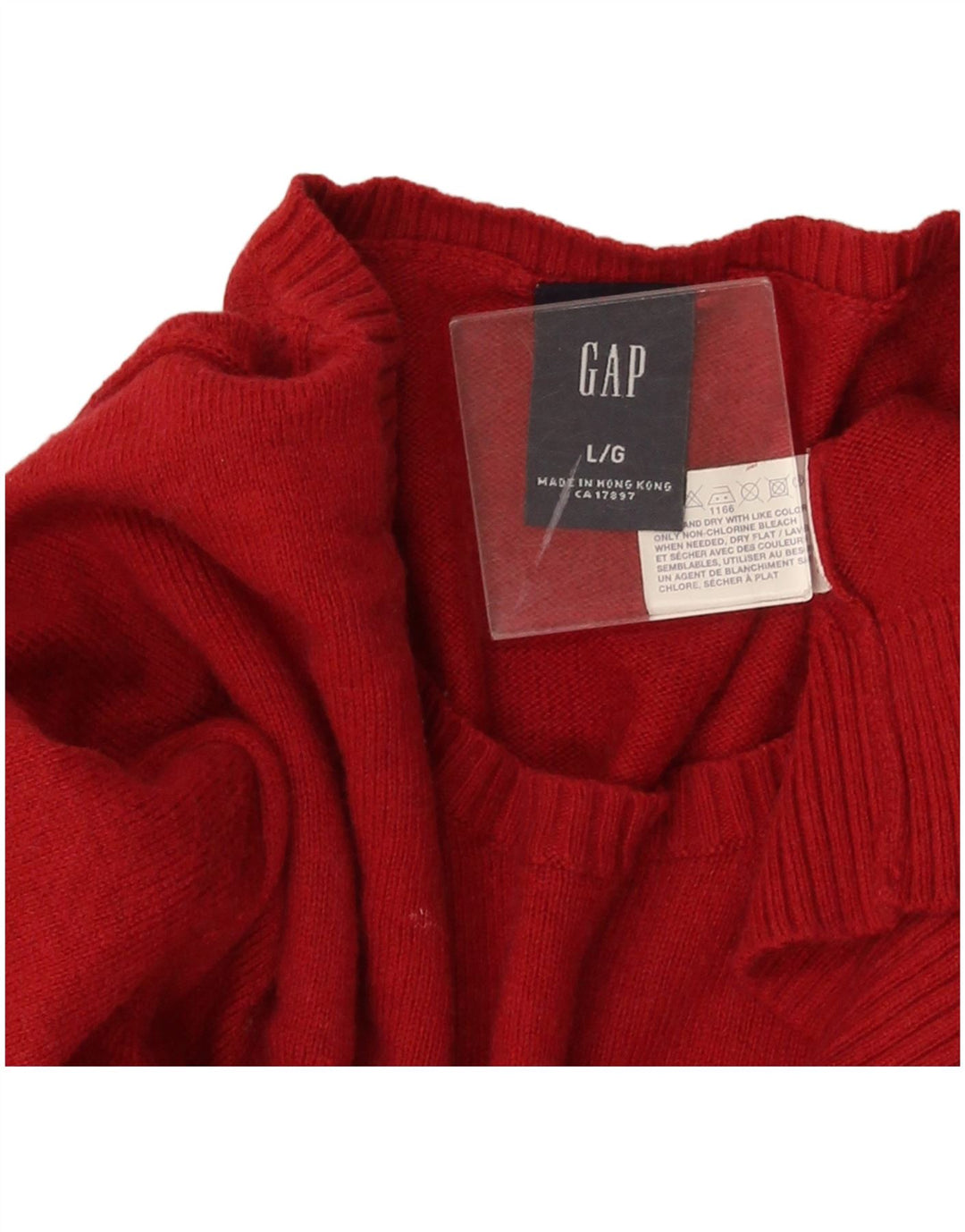 Мужской джемпер с круглым вырезом Gap, большой красный хлопковый свитер
