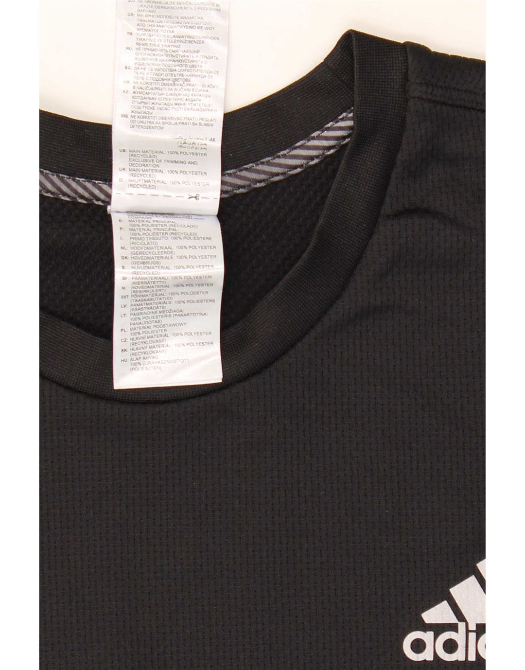 Мужской топ Adidas Aeroready с длинным рукавом, большой черный полиэстер с цветными блоками