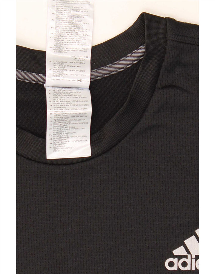 Мужской топ Adidas Aeroready с длинным рукавом, большой черный полиэстер с цветными блоками