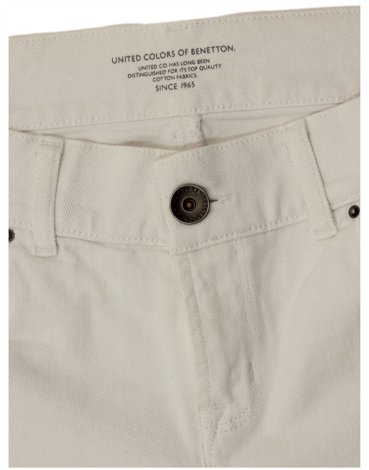 Женские джинсовые шорты Benetton W32, большие, белого цвета