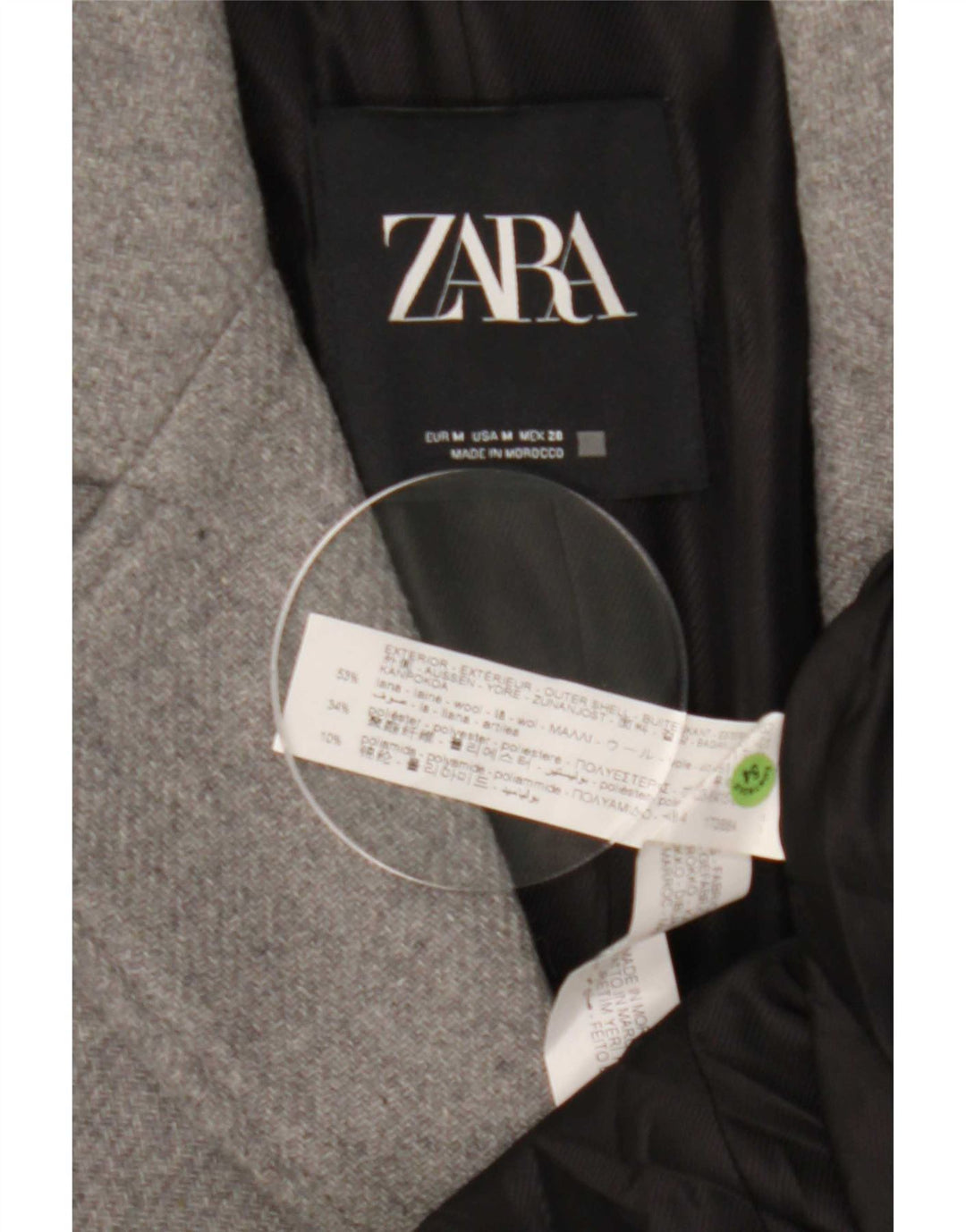 Женское пальто Zara UK 12, шерсть среднего серого цвета