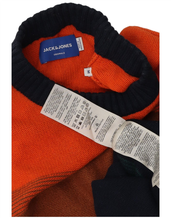 Мужской джемпер с круглым вырезом Jack & Jones, средний разноцветный полосатый свитер