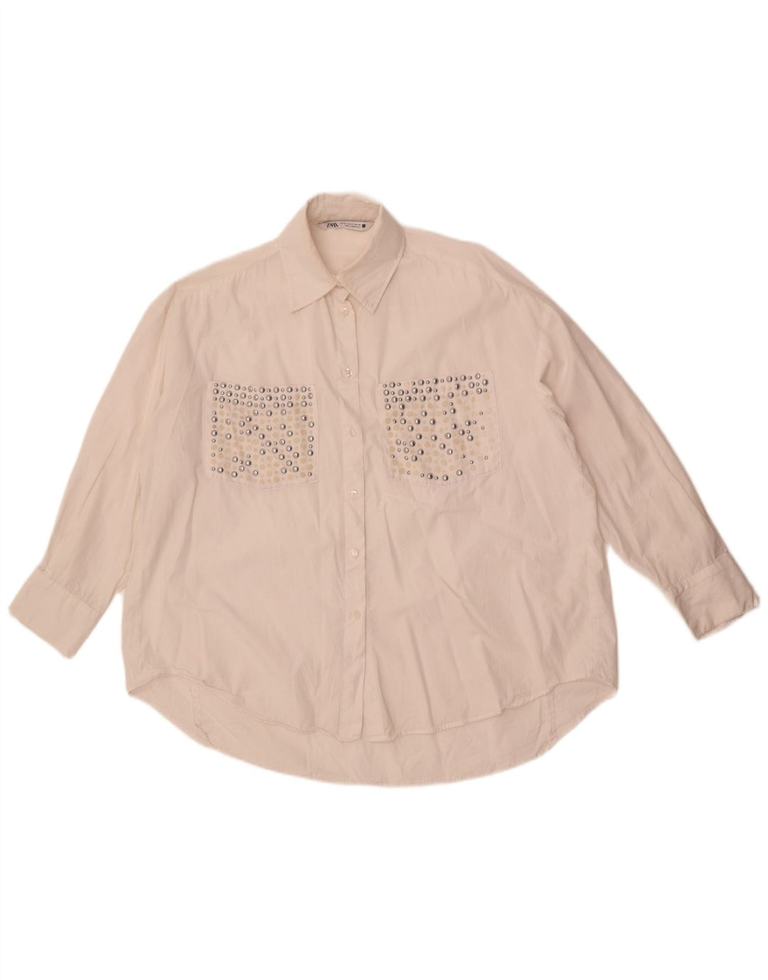 Женская блузка-рубашка оверсайз Zara UK 6 XS, белая