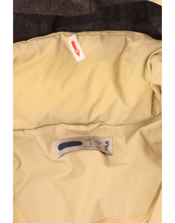 Мужское стеганое пальто с капюшоном Fila UK 40, большой, бежевый, полиамид