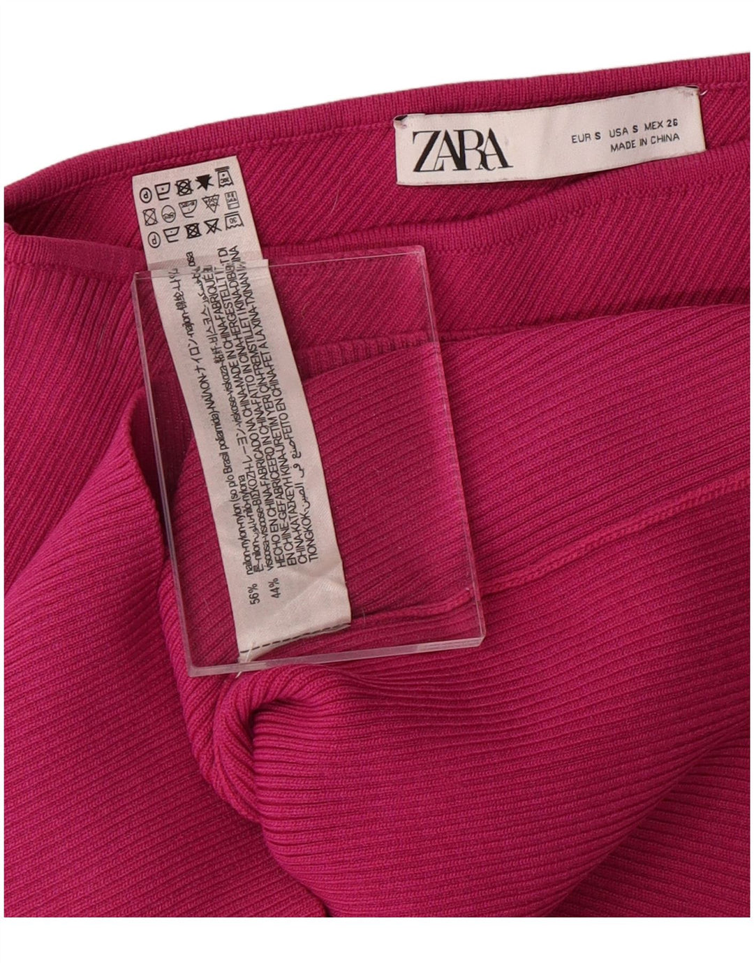 Женский укороченный топ на одно плечо ZARA UK 8, маленький розовый нейлон