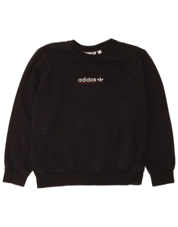 Джемпер с рисунком Adidas для мальчиков 13-14 лет, черный хлопок