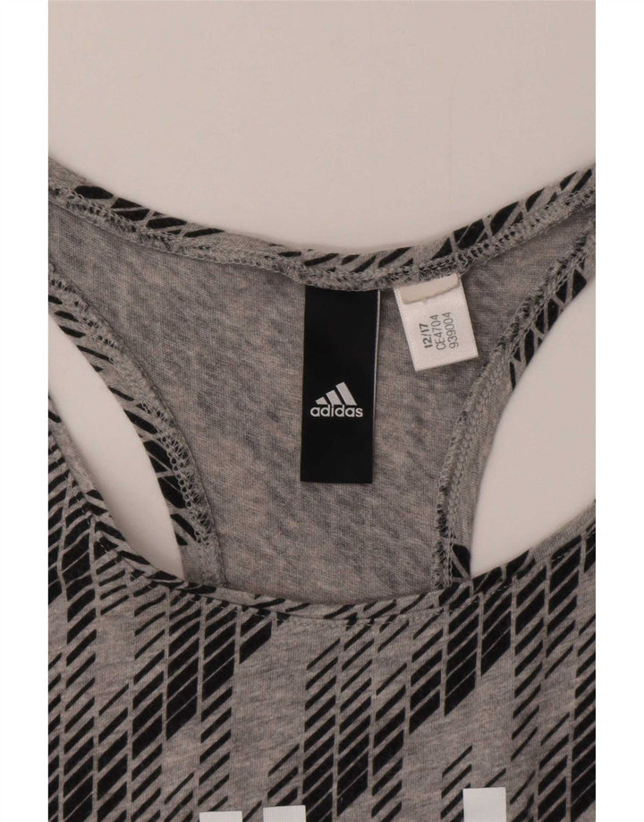 Женский жилет Adidas с графическим принтом UK 12, средний серый с геометрическим узором