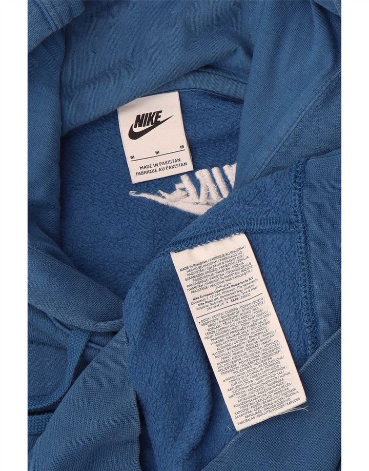 Мужской джемпер с капюшоном с графическим рисунком Nike, хлопковый средний синий цвет