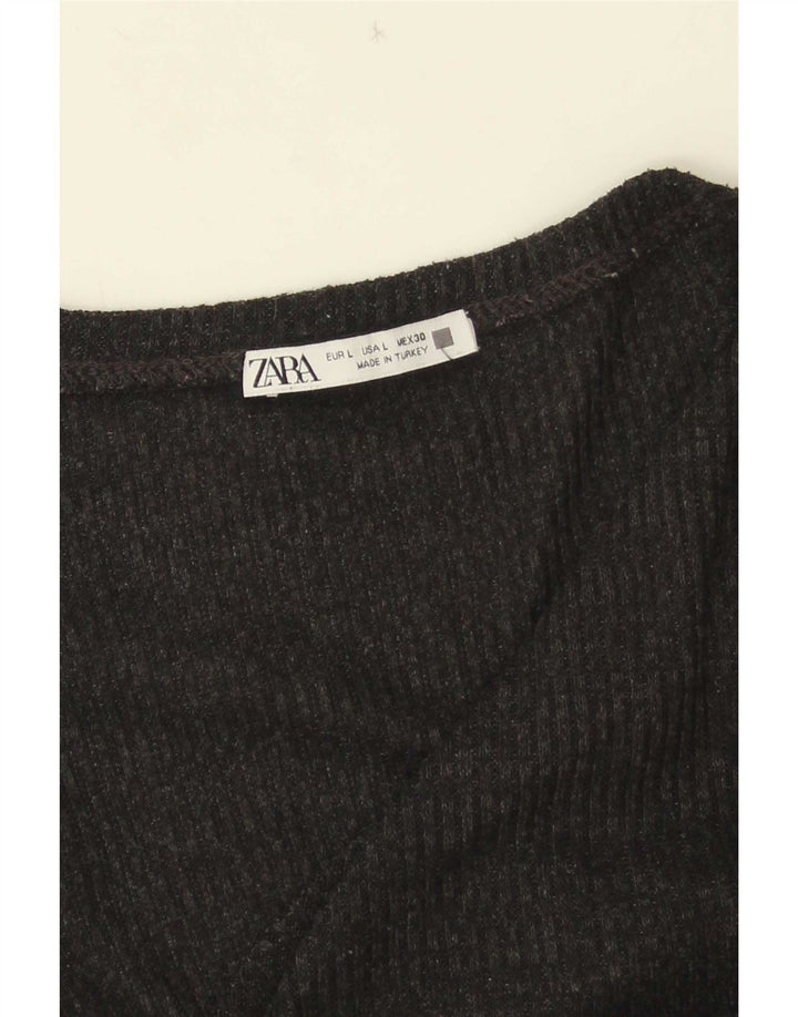 Женская футболка Zara Top UK 14, большая черная