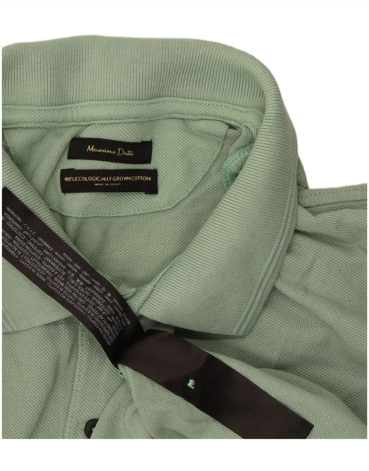 Мужская рубашка-поло MASSIMO DUTTI, зеленый хлопок, большой размер