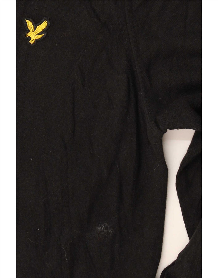 Мужской джемпер с круглым вырезом Lyle & Scott, средний черный хлопковый свитер