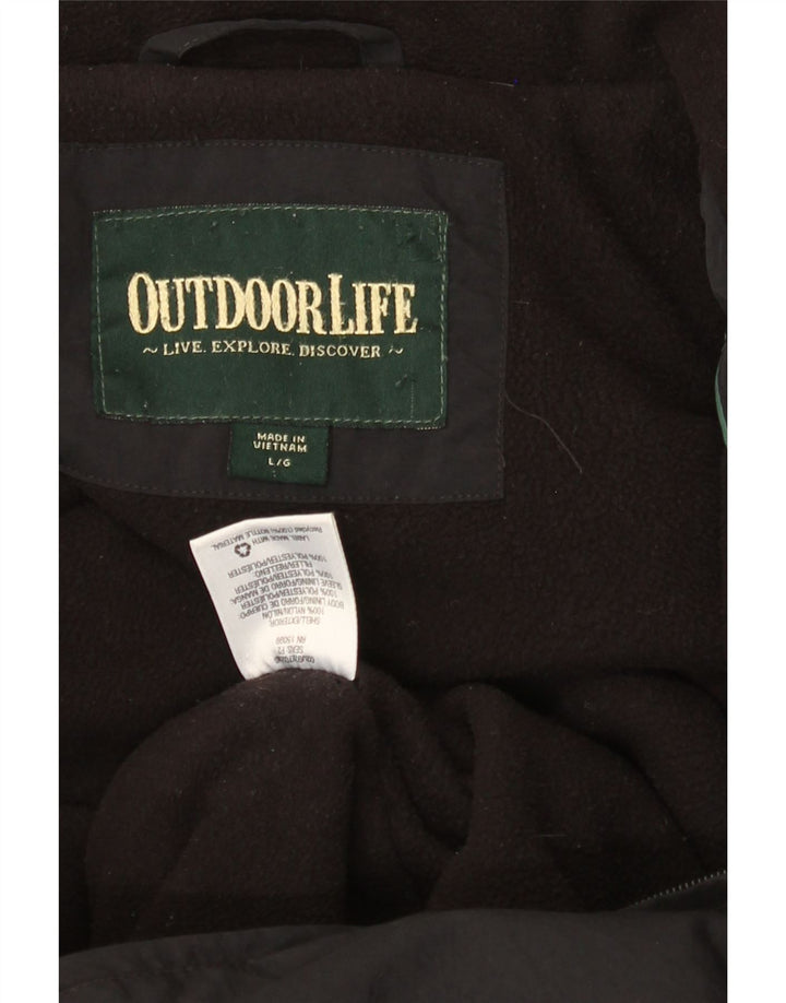 VINTAGE Mens Bomber Jacket UK 40 Large Black Nylon Vintage Vintage and Second-Hand Vintage from Messina Hembry 