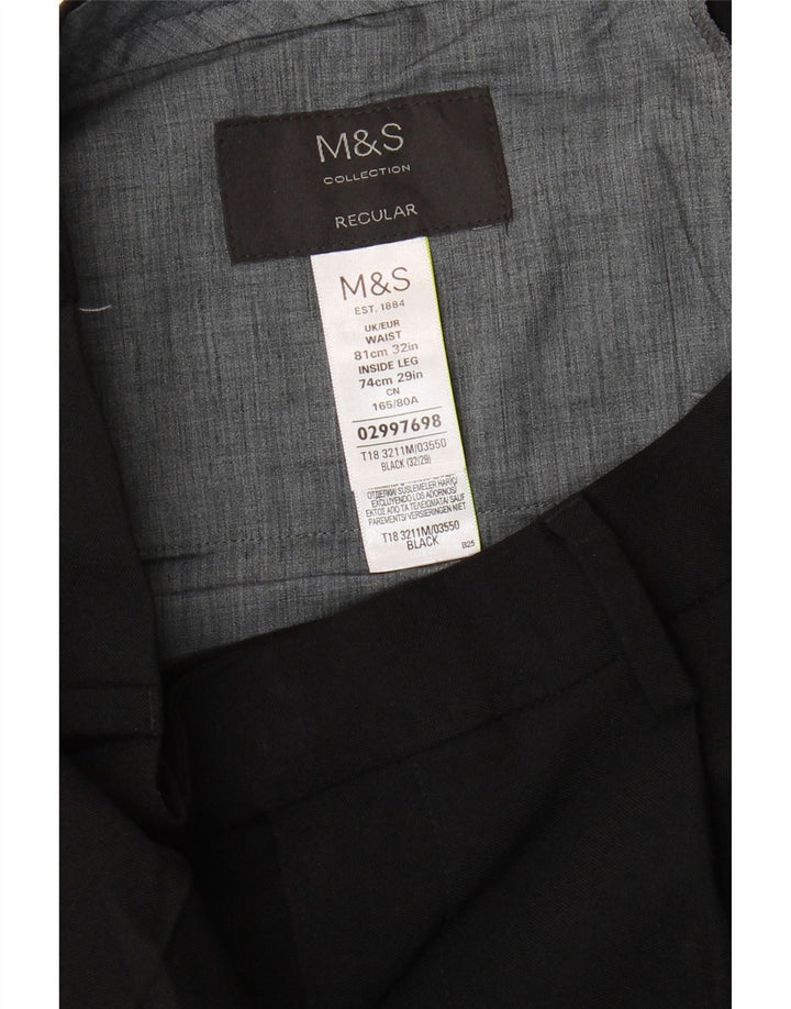 Мужские костюмные брюки Marks & Spencer W32 L29 черные из полиэстера