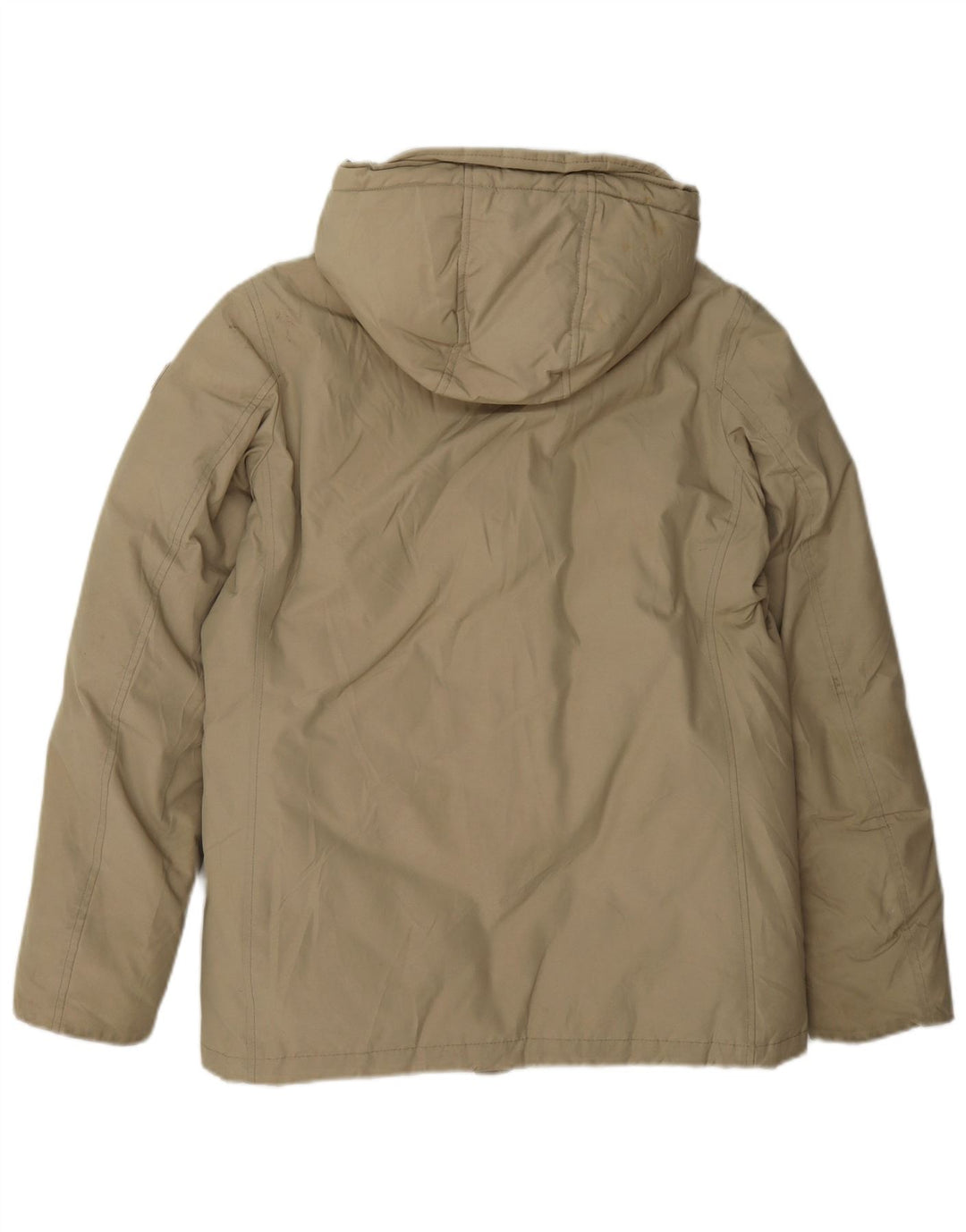 Утепленная куртка Woolrich для мальчиков с капюшоном, 11–12 лет, бежевый хлопок
