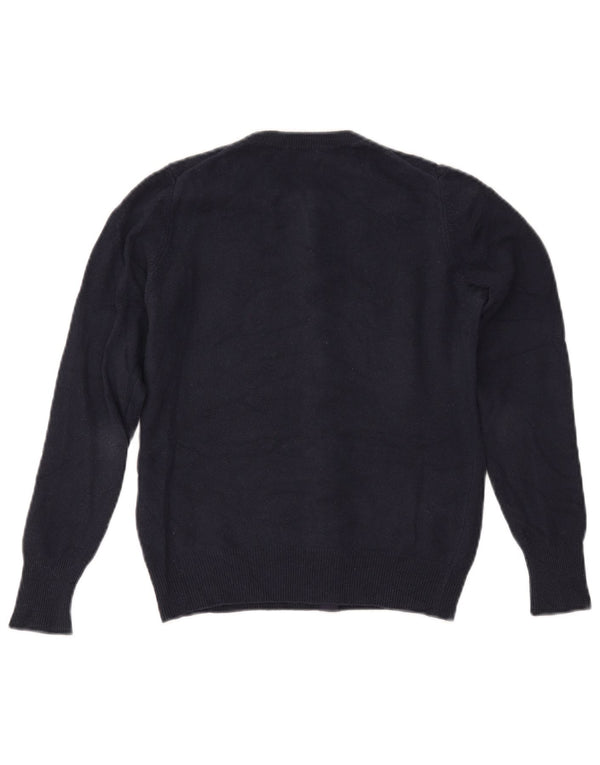 Женский укороченный кардиган BENETTON UK 6 XS Темно-синий из мериносовой шерсти