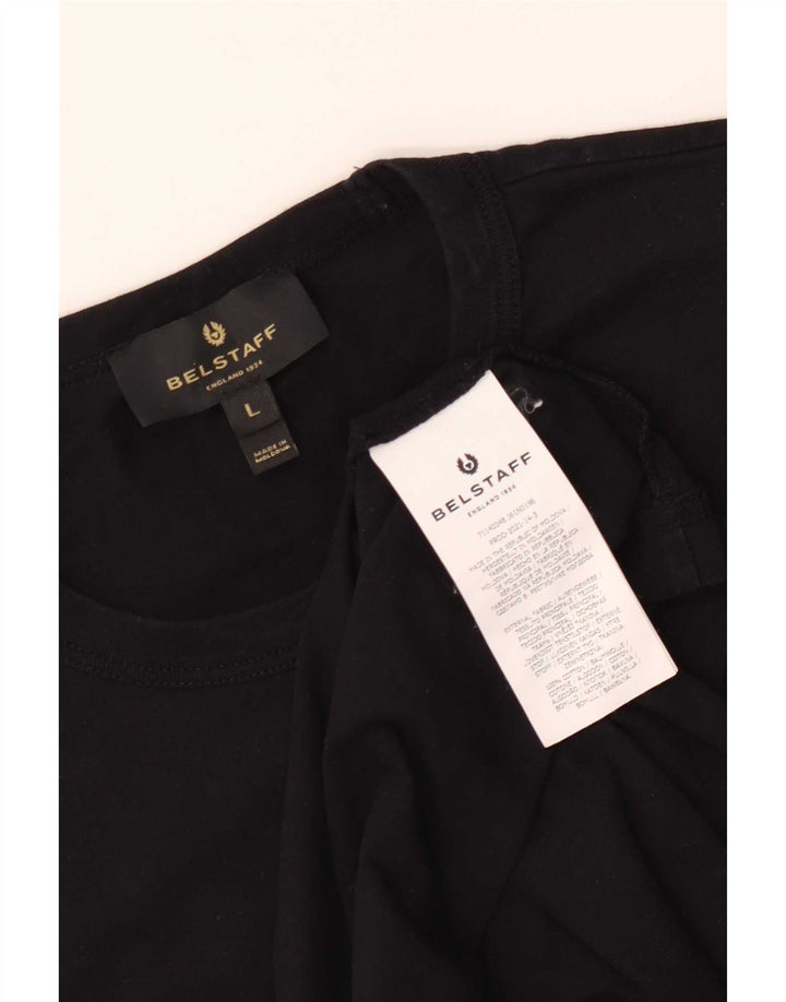 Мужская футболка с рисунком Belstaff, большая черная хлопковая футболка