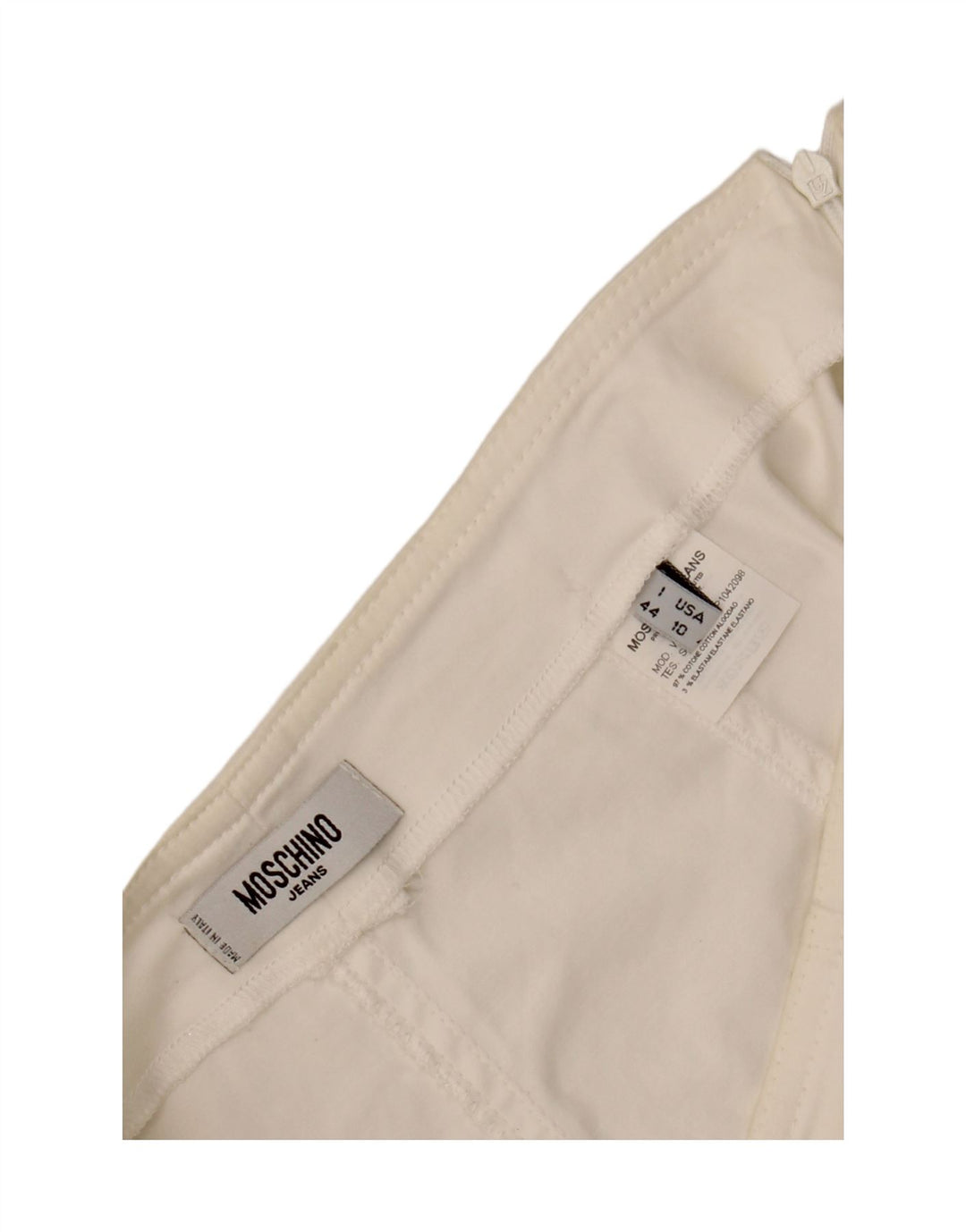 MOSCHINO Женская юбка-трапеция с завышенной талией UK 14 W30 L23 Белый хлопок