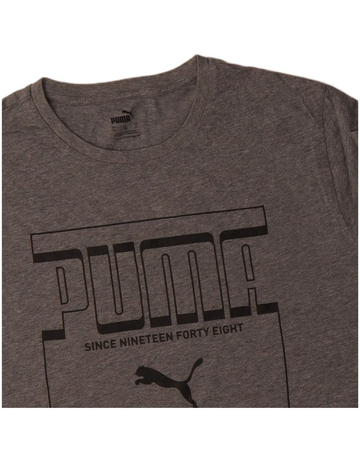 Мужская футболка с рисунком PUMA, XL, серая, хлопок