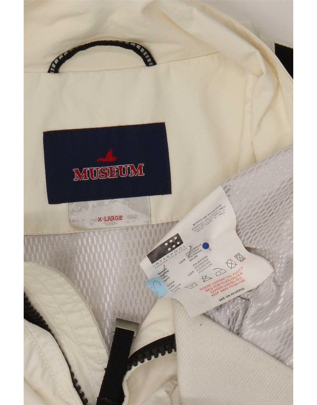Мужской бомбер Museum UK 42 XL Off White с цветными блоками из полиамида