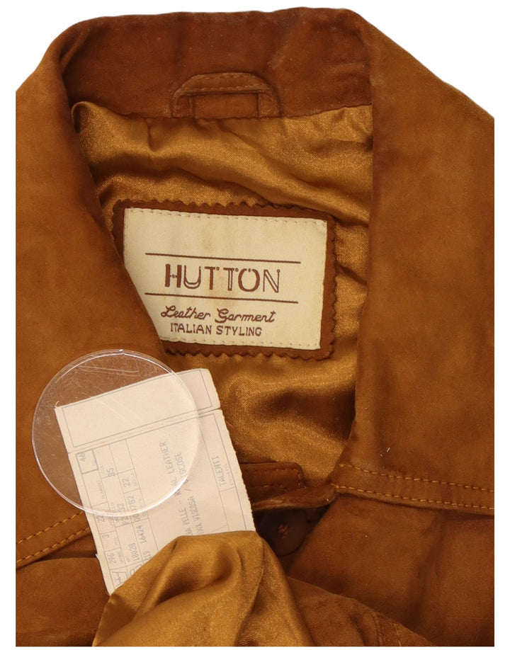 Винтажная мужская замшевая куртка IT 46 маленькая коричневая кожаная классика