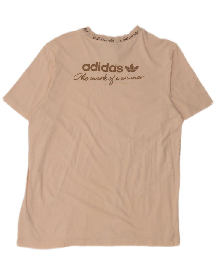 Adidas Мужская футболка с рисунком Топ среднего бежевого цвета из хлопка