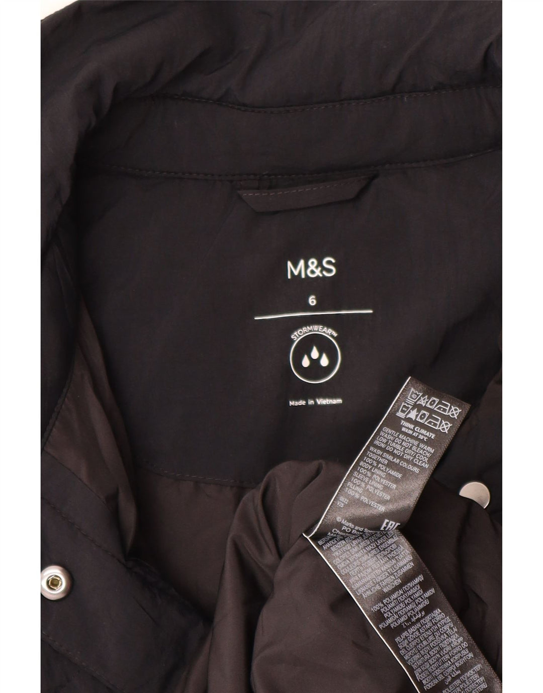 Женское стеганое пальто оверсайз Marks & Spencer UK 6 XS, черное