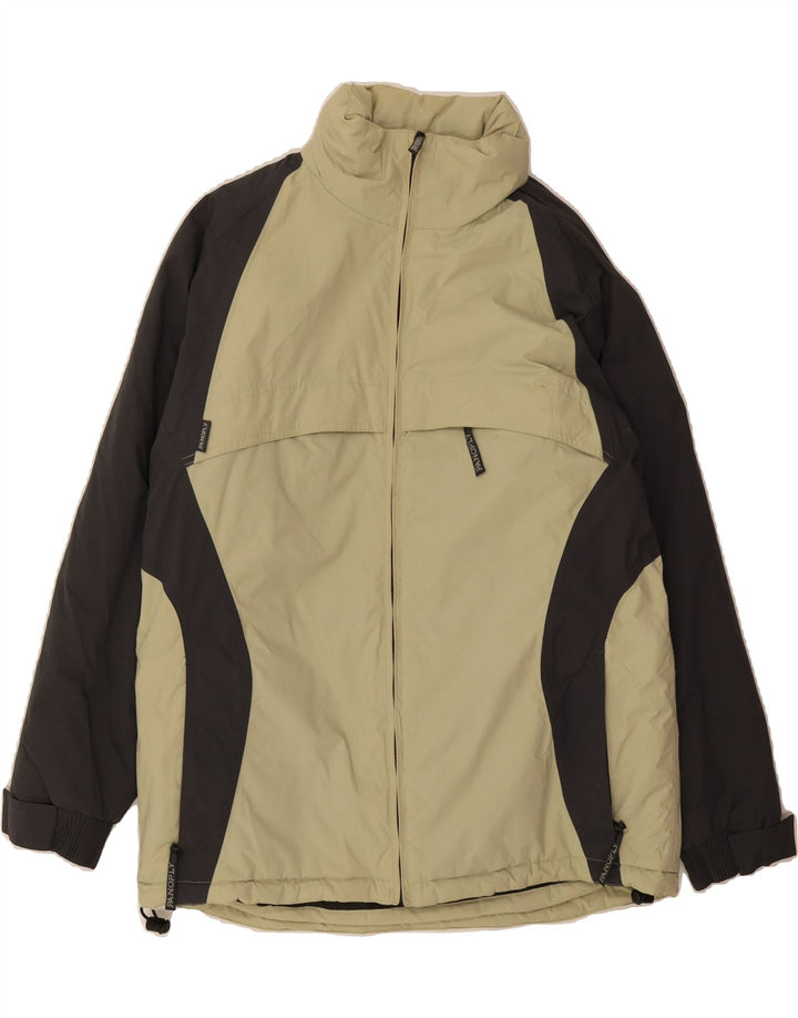 VINTAGE Mens Windbreaker Jacket UK 38 Medium Beige Colourblock Polyamide Vintage Vintage and Second-Hand Vintage from Messina Hembry 