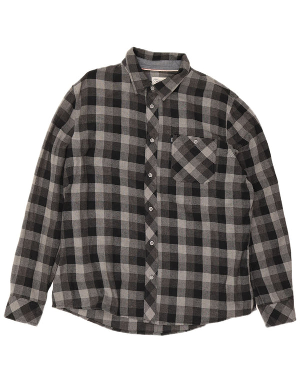 Мужская фланелевая рубашка Cherokee 2XL, серая клетка, хлопок