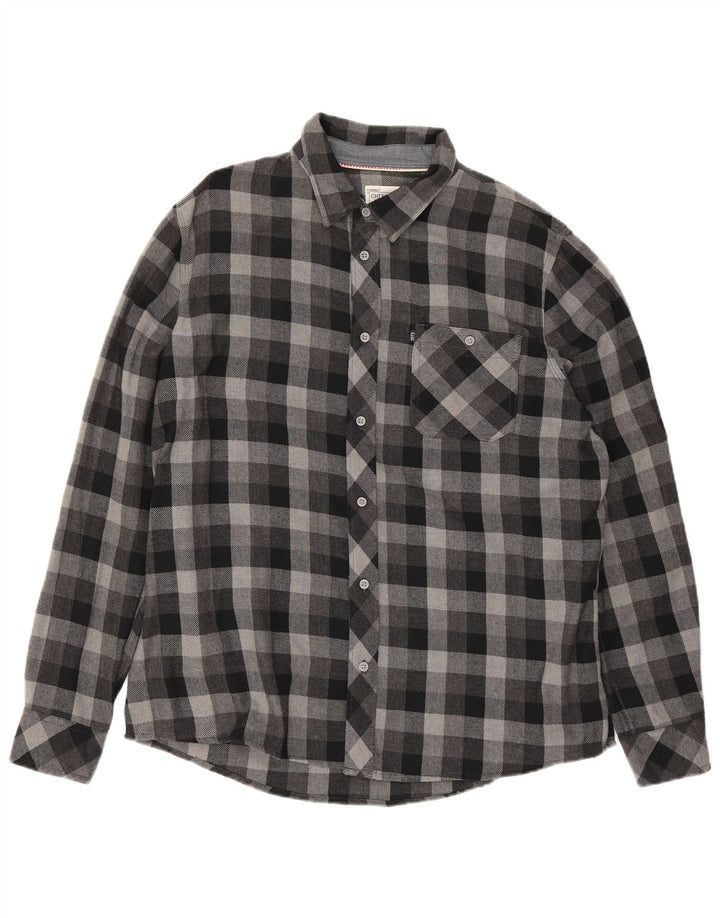 Мужская фланелевая рубашка Cherokee 2XL, серая клетка, хлопок