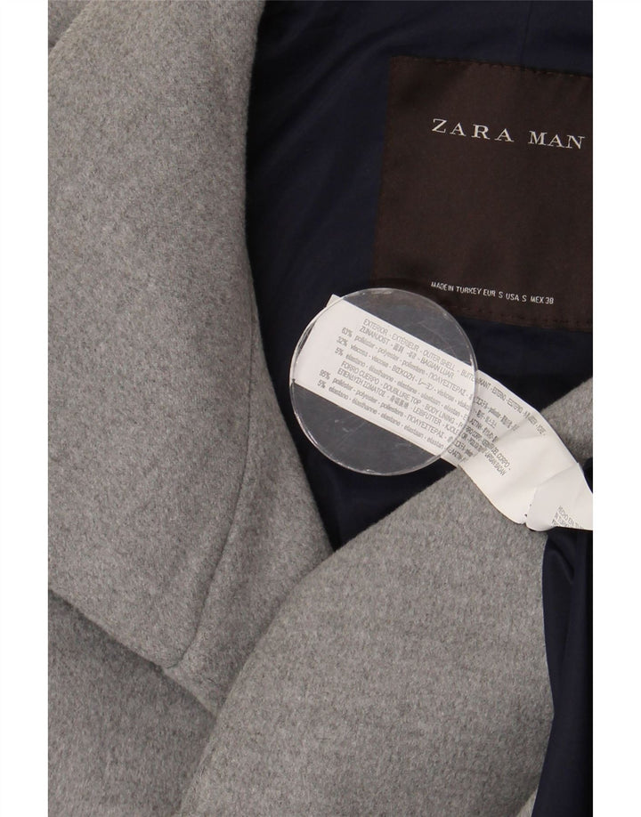 Мужское пальто Zara UK 36, маленький серый полиэстер